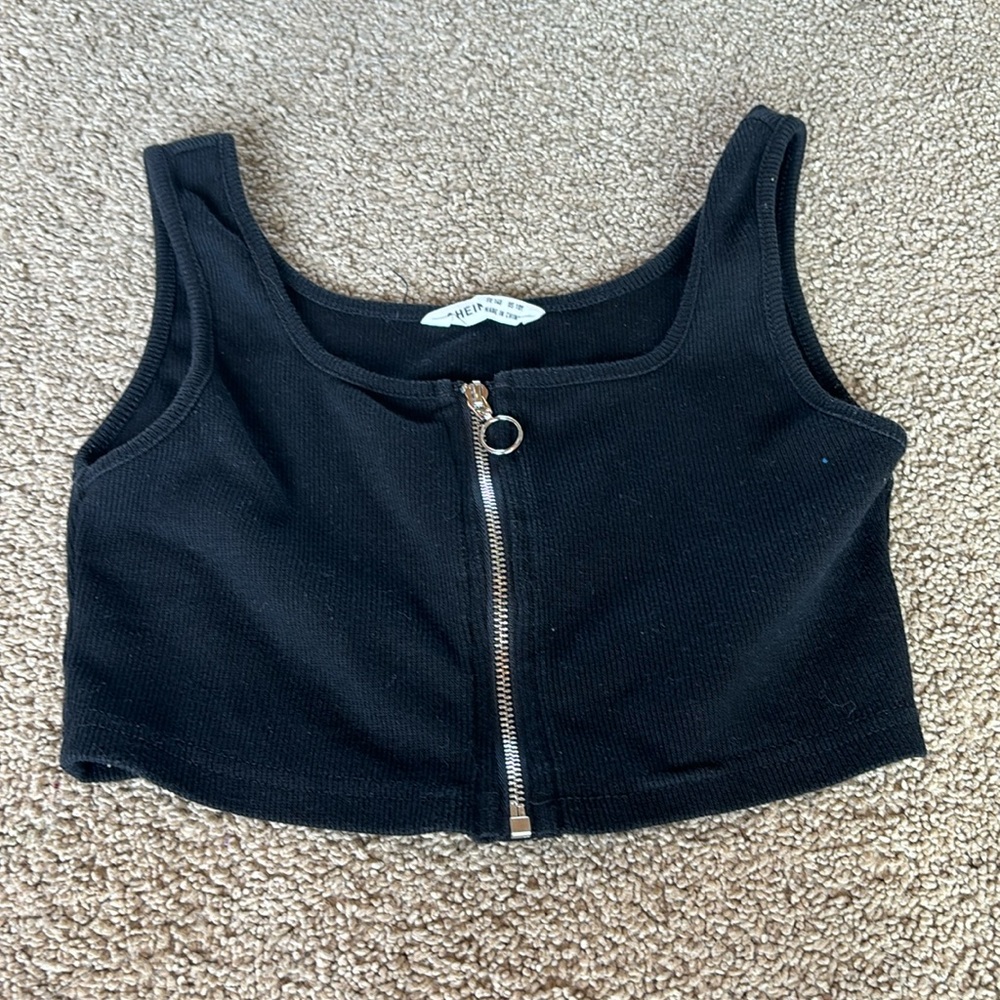 Girls cropped zip up top